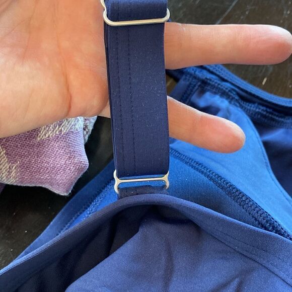 Land’s End Plus high neck adjustable size keyhole tankini navy blue Various - Picture 2 of 3